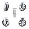 Buy cheap 200mm Silver Color 300kg Capacity Hollow Core Rigid Caster Wheels Flat Tread from wholesalers