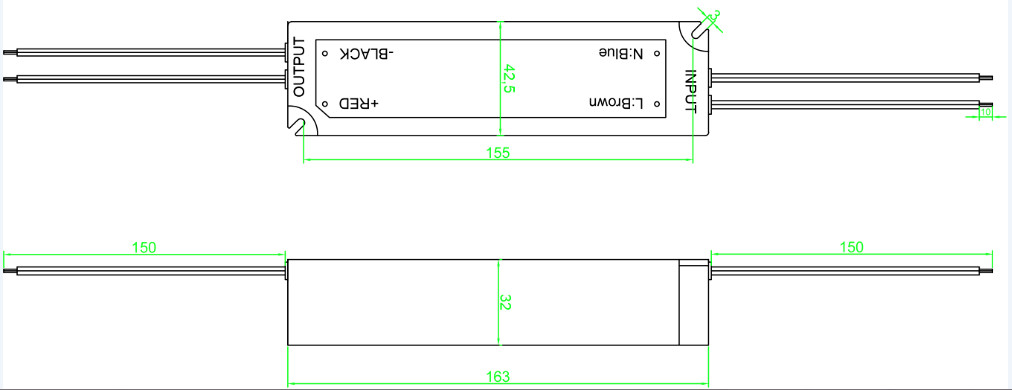 Waterproof IP67 12V Strip Light LED Driver Lightweight For Refrigerator
