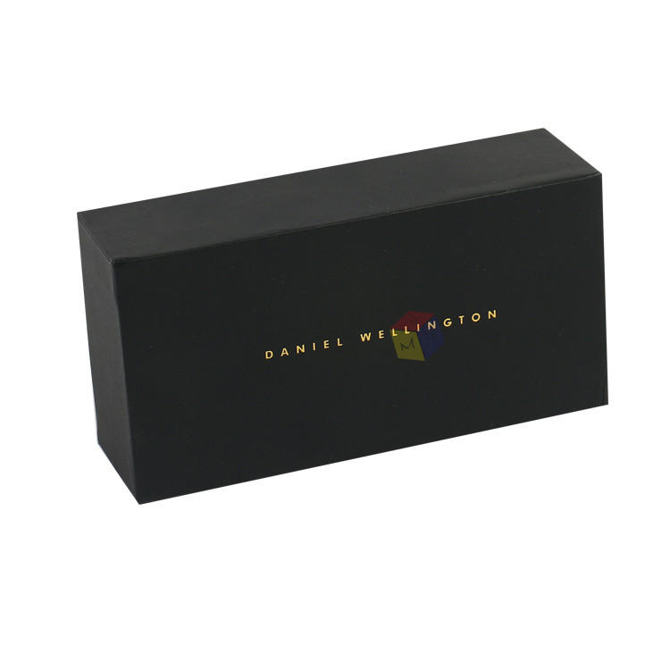 Luxury Matte Black Rigid Paper Cardboard Packaging Lid And Base Gift Boxes Custom Foil Logo
