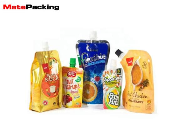 Buy cheap Spout Plastic Drink Pouches , Stand Up Reusable Juice Pouches Custom Logo Printing from wholesalers