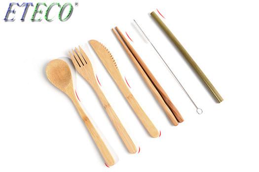 Buy cheap Outdoor portable bamboo tableware set knife fork spoon environmental protection folding tableware from wholesalers