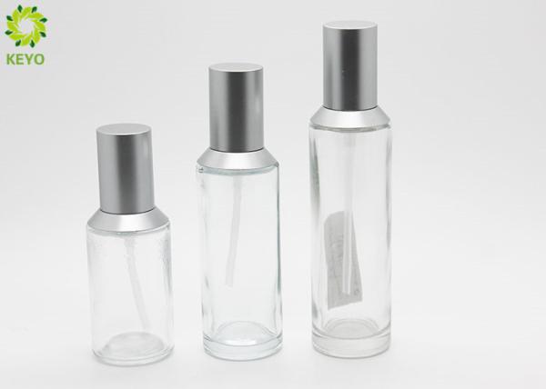 Buy cheap Sloping Shoulder Clear Glass Pump Bottles 40ml 60ml 80ml 100ml For Cosmetic Packaging from wholesalers