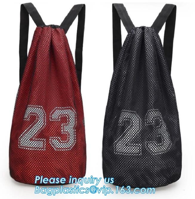 Recycled foldable polyester bag,Custom logo printed basketball backpack 210D polyester printing drawstring bag bagease