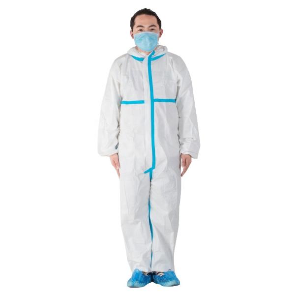 Buy cheap Full Body Disposable Coverall Suit , Chemical Protective Coverall Safety Sterilized from wholesalers