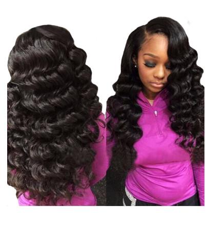 Buy cheap Three Part 100 Peruvian Virgin Remy Hair Loose Wave Weave Natural Color from wholesalers
