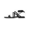 Buy cheap Black Satin 9.5inch Leather Ankle Strap Sandals Open Toe Customized from wholesalers