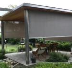 Outdoor Sunshade Motorized Smart Zip Track Blinds / Roller Zip Track Outdoor