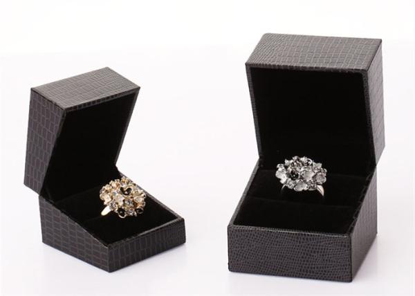 Buy cheap Black Cardboard Ring Storage Box , High End Style Empty Mini Jewelry Box from wholesalers