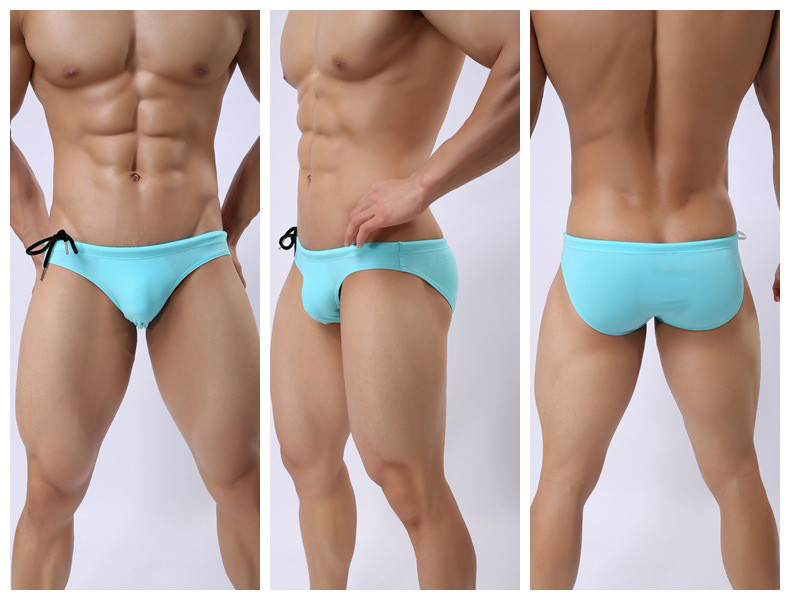 Surfing Swimming Boxer Shorts Underwear Low Rise Mens Sexy Undies Swimwear Drawstring Closure