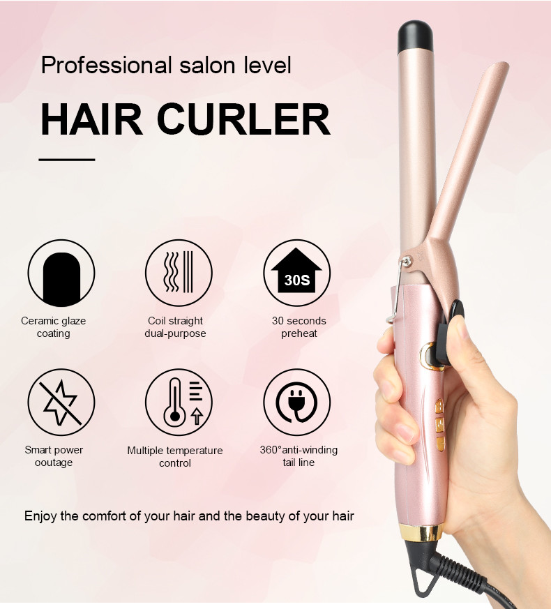 240V 60Hz Hot Hair Tool 1 Inch Curling Iron With Ceramic Coating Barrel
