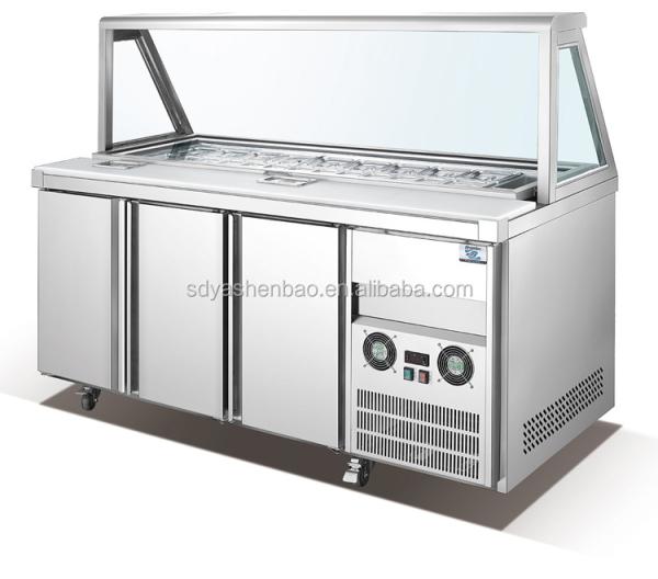Buy cheap Anticorrosive SS304 Two Door Prep Fridge , 220V Stainless Steel Pizza Prep Table from wholesalers