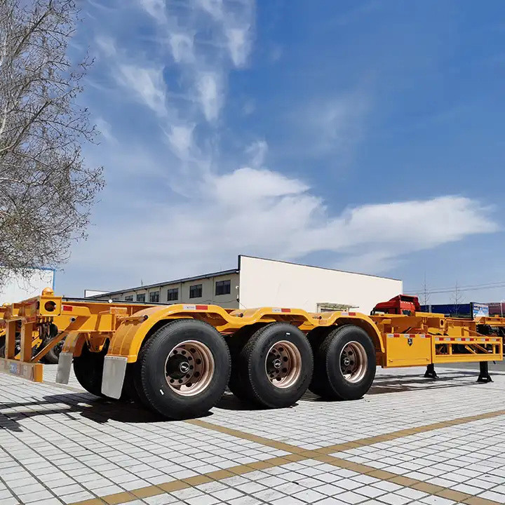 3 axle 40ft 20ft Skeleton Semi Trailer 20ft 40ft 45ft container with 12 twist locks