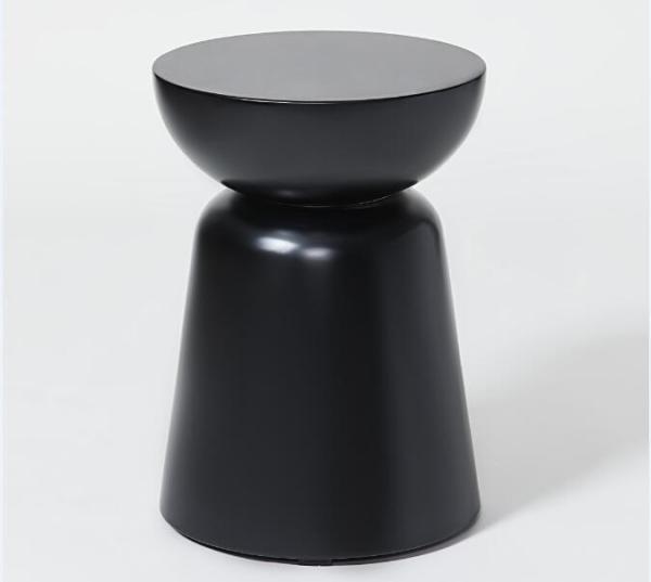 Buy cheap Round shape Black solid wood hotel bedroom furniture drum side table from wholesalers