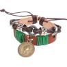 Buy cheap British royal Queen retro bracelet beaded jewelry Numismatic retro leather bracelet from wholesalers