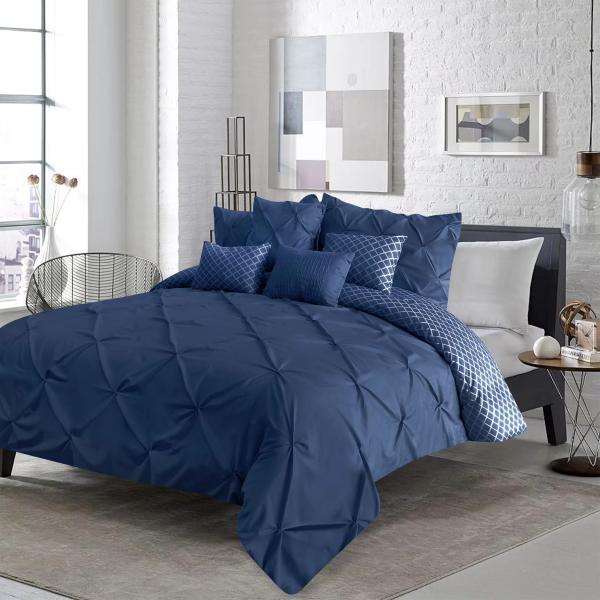 Buy cheap Popularity Stock 90GSM 3 Pieces Pintuck Cover Soft Microfiber Bedding Set All-Season Customized Zipper Closure from wholesalers