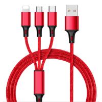 Buy cheap Wholesale Nylon Braided Usb Charger 3 in 1 Usb Charger Cable Multi Charging product