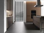 Wood Veneer Italian Style Kitchen Cabinets Design Customized With Storage