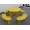 Buy cheap Customized Round Outdoor Picnic Tables , Metal Table And Bench Set With Parasol from wholesalers