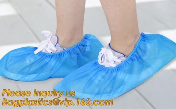 Buy cheap Disposable colorful antistatic PE CPE PP SMS Microporous shoe cover good quality low price waterproof shoe bagease pack from wholesalers