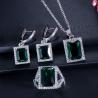 Buy cheap Fashion Square Shiny Rhinestones Necklace Ring Earrings Wedding Jewelry Elegant Luxury New Women Jewelry Sets from wholesalers