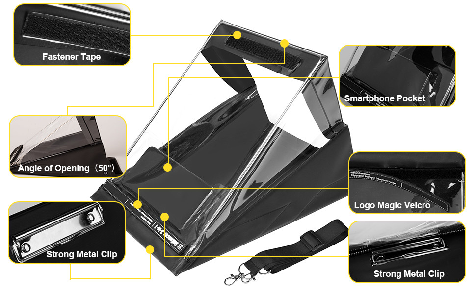 PVC Plastic Black Outdoor Waterproof Clipboard Wear Resistant