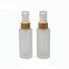 Buy cheap 100ml Frosted Glass Bottle with Bamboo Pump Cosmetic Toner Container Skin care from wholesalers