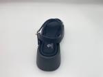 Women black bottomed sandals with rhinestone genuine leather in summer