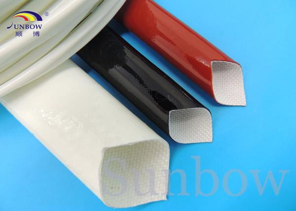 Quality Silicone Rubber Coated High Temperature Fiberglass Sleeve Silicone Fiberglass Sleeving for sale