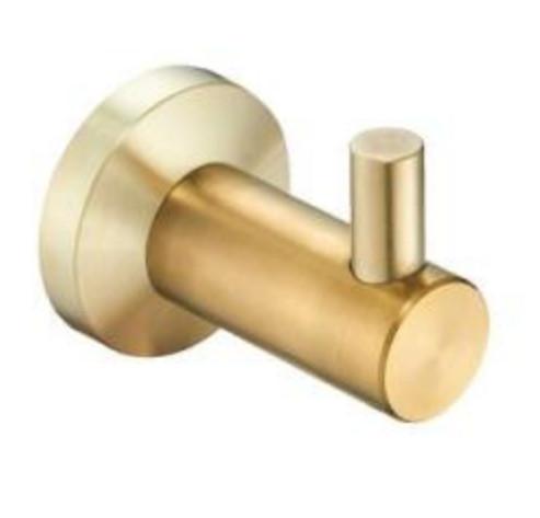 Single Robe hook&Clothing Hook 83001-Brush Golden color &Round&Stainless steel