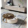 Buy cheap Glass Top Minimalist Combined Coffee Table Circular Marble Side Table OEM from wholesalers