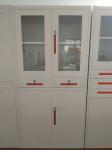 China K/D glass door steel cupboard cabinet FYD-W002, H900XW900XD400 mm,white
