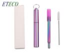 Pure Color Telescopic Stainless Steel Straws For Cold Beverage Drinking