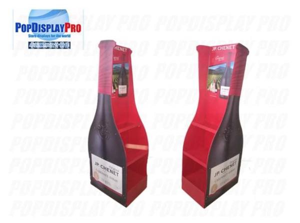 Buy cheap Permanent Floor Red Wine Sheet Metal 108kgs Supported Merchandising Shelf from wholesalers