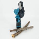 Mini 3 4 Inch Guide Bar Battery Chainsaw blue For Wood Cutting