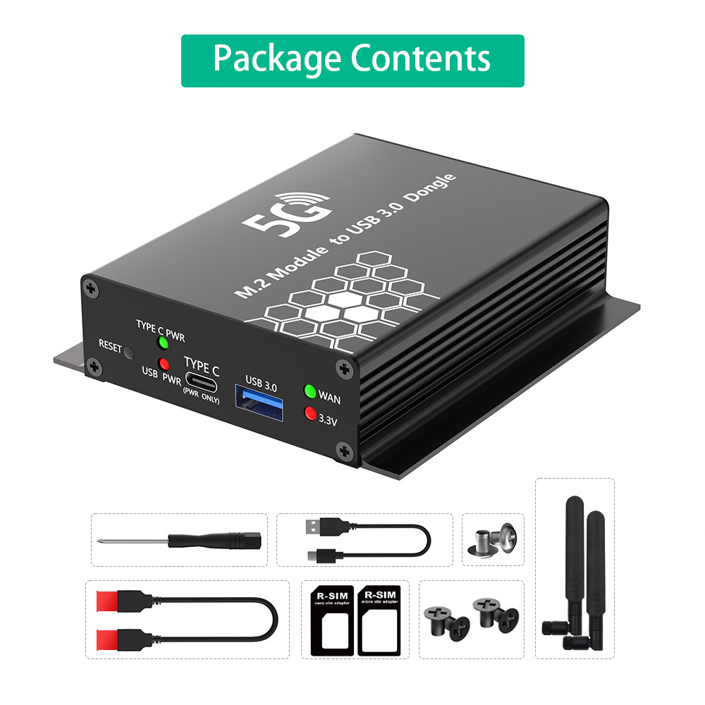 NGFF(M.2) To USB 3.0 Adapter With Dual SIM Card Slot For 3G 4G 5G Module