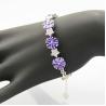 Buy cheap Sterling Silver Link Flower Amethyst Cubic Zircon Tennis Bracelet(B01PURPLE) from wholesalers