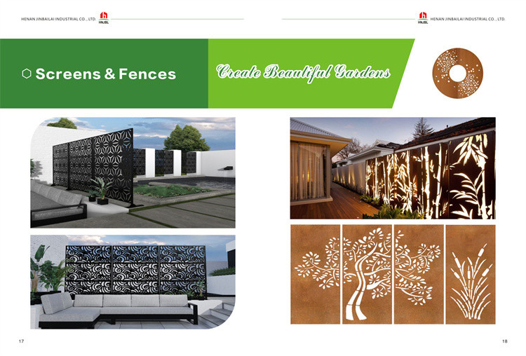 2mm Thick Laser Cut Metal Privacy Panels Freestanding Portable