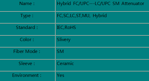 Hybrid FC/UPC-- LC /UPC Attenuator