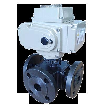 Electric Cast Steel Three-Way Ball Valve Three-Way Configuration for Complex