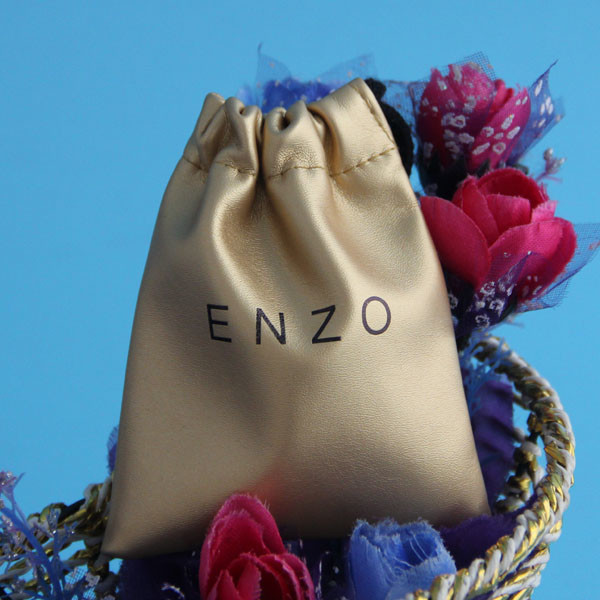Lightweight Drawstring Jewelry Bag Pu Leather Hot Stamping With Long Lifespan