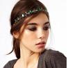 Buy cheap Hot Hair texture flashing emerald diamond hair hoop headband hair jewelry from wholesalers