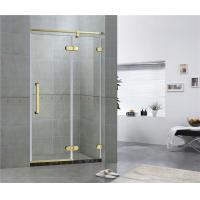 Buy cheap Golden Bronze Inline Frameless Corner Shower Doors 10mm Tempered Glass CE / SGCC product