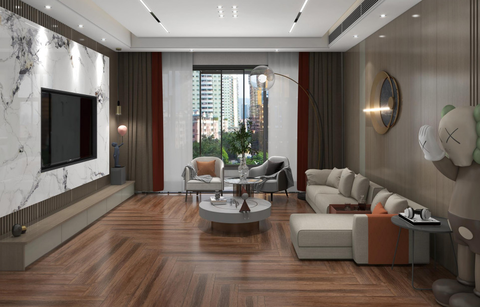 Outside Matt Hotel Interior Wooden Porcelain Tiles Gray Khaki For Decoration Ceramic Tiles