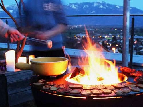 Corten Steel Cooktop Grill Fire Pit Outdoor Patio Steel BBQ Fire Pit Grill Table Corten Steel Fire Pit BBQ