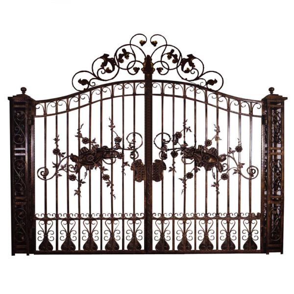 Buy cheap Security Entrance Cast Iron Decor Gate / Double Entry Ornamental Metal Gates from wholesalers