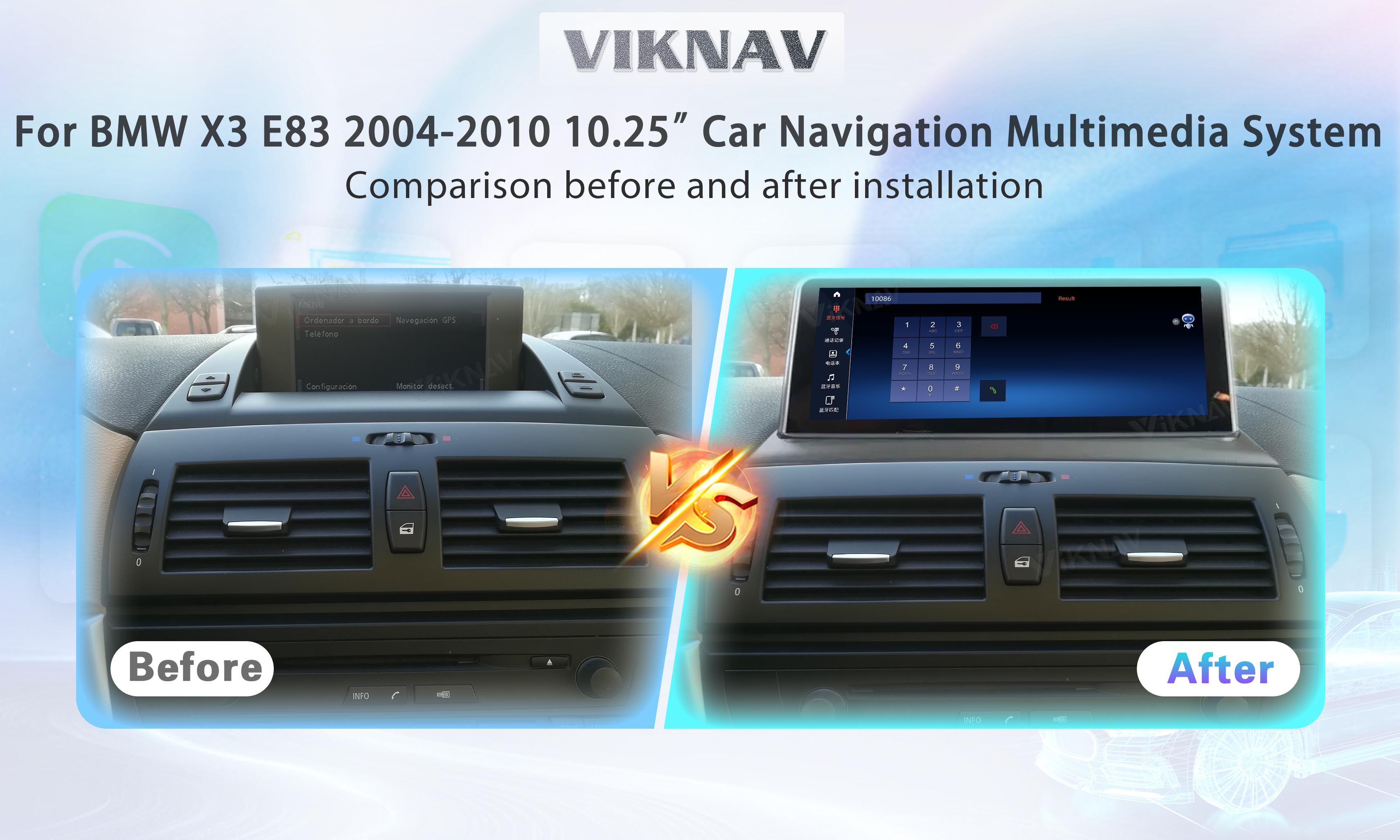 Original 10 Inch Android Car Stereo BMW X3 E83 Radio 2004-2010 Wireless GPS Navigation