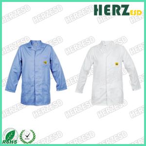 Wholesale OEM ESD Grid Garment Grid Polyester Cleanroom Use AntI Static Coverall ESD Lab Coat from china suppliers