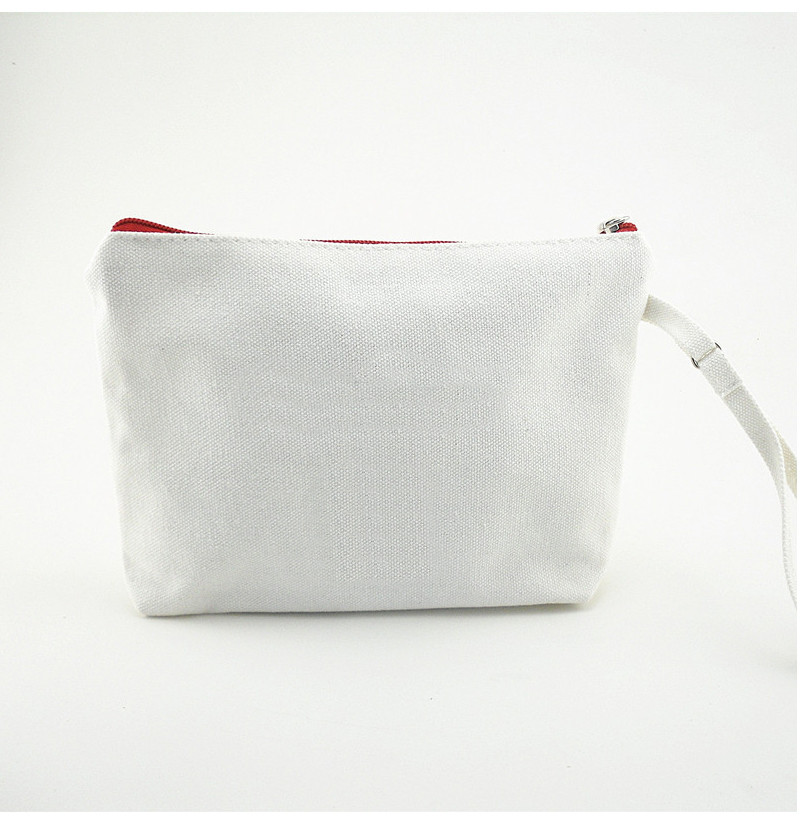 Eco Friendly Zipper Soft Canvas Cosmetic Makeup Bag