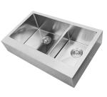R10 Corner Apron Front Stainless Steel Kitchen Sink Double Bowl 39"*18"*10"
