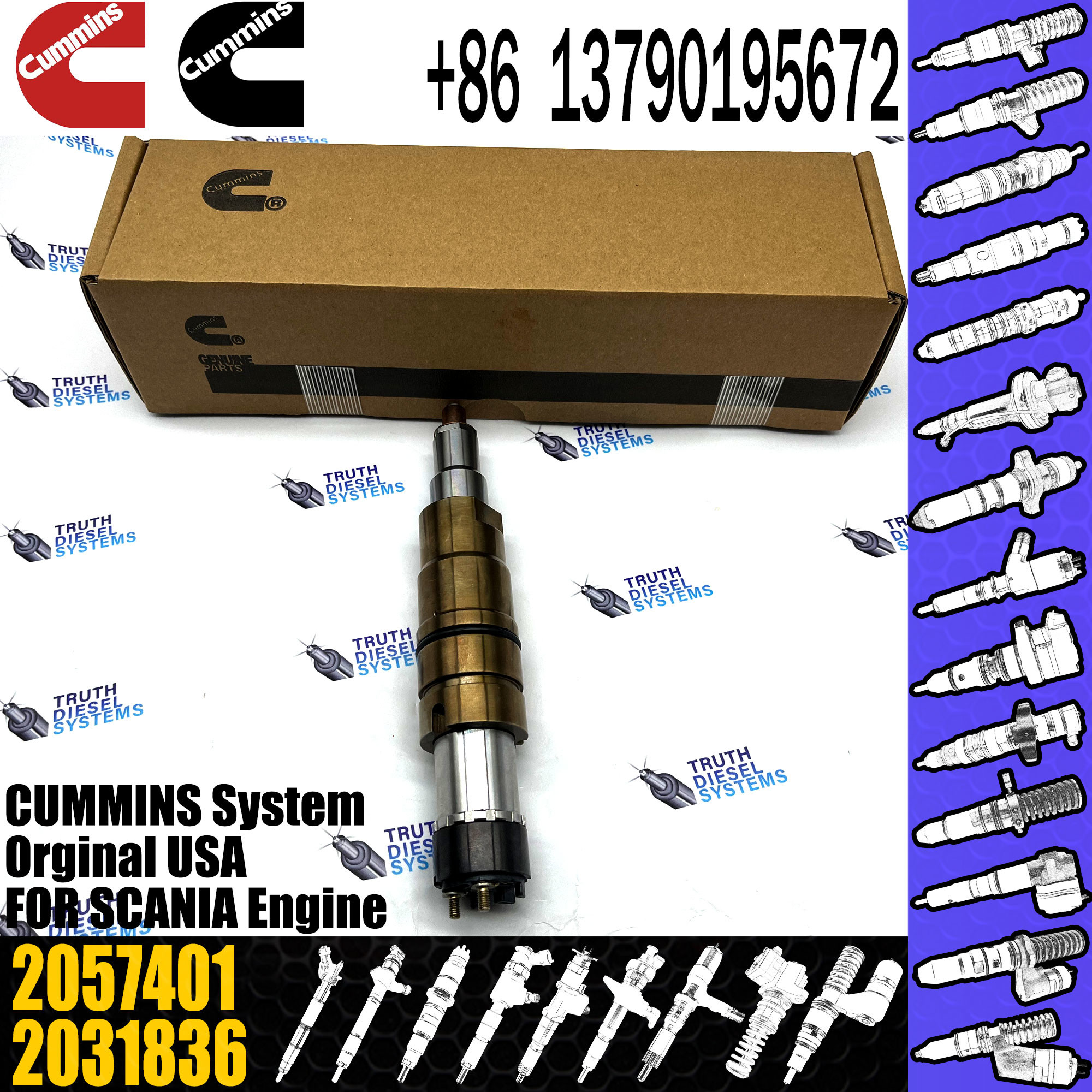 Fuel Injector Assembly 2872544 2086663 2057401 2488244 2872405 203183 Common Rail Injector
